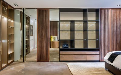 Firefly Create a high-resolution hero image for the 'Wardrobes' section of an interior design firm's